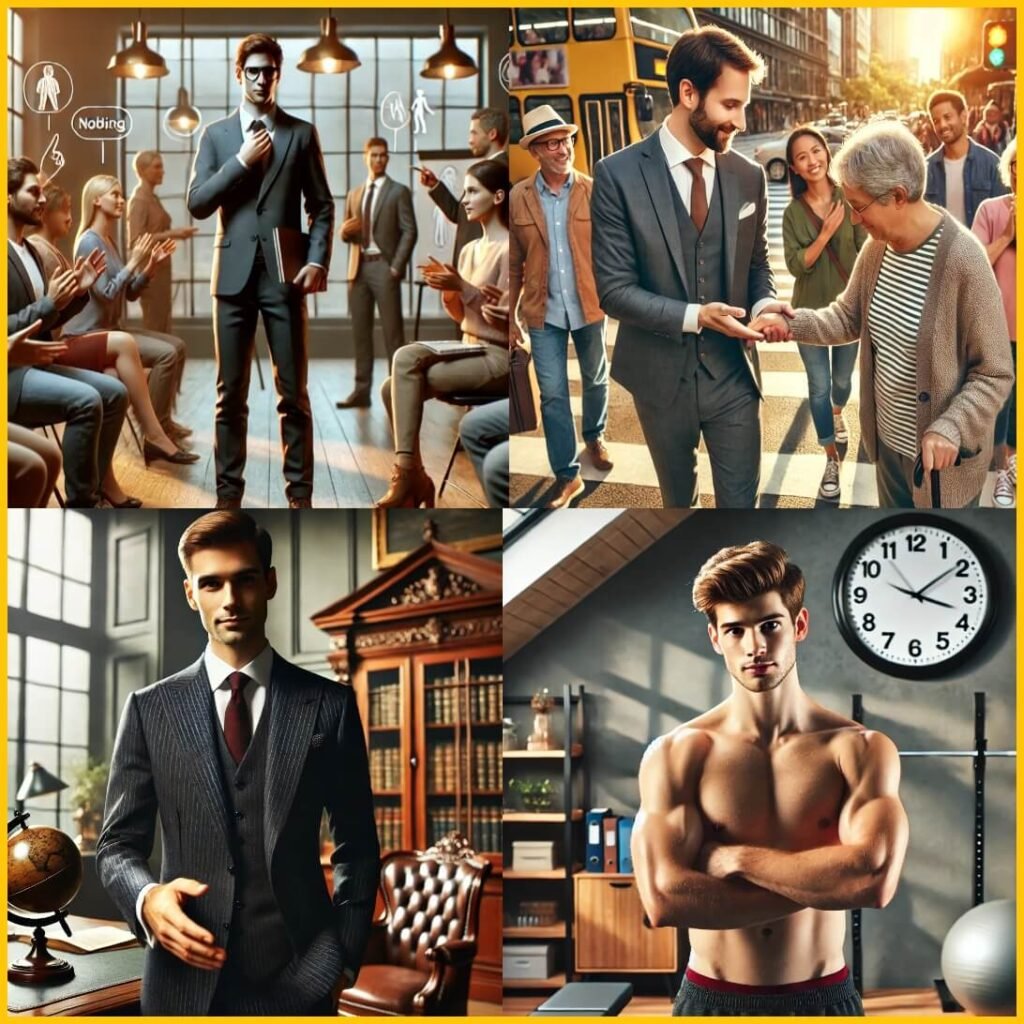 A collage of the qualities of a gentleman.