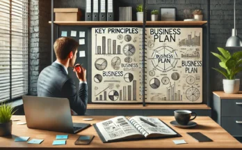 Man in a professional workspace reflecting on the importance of key principles and business planning